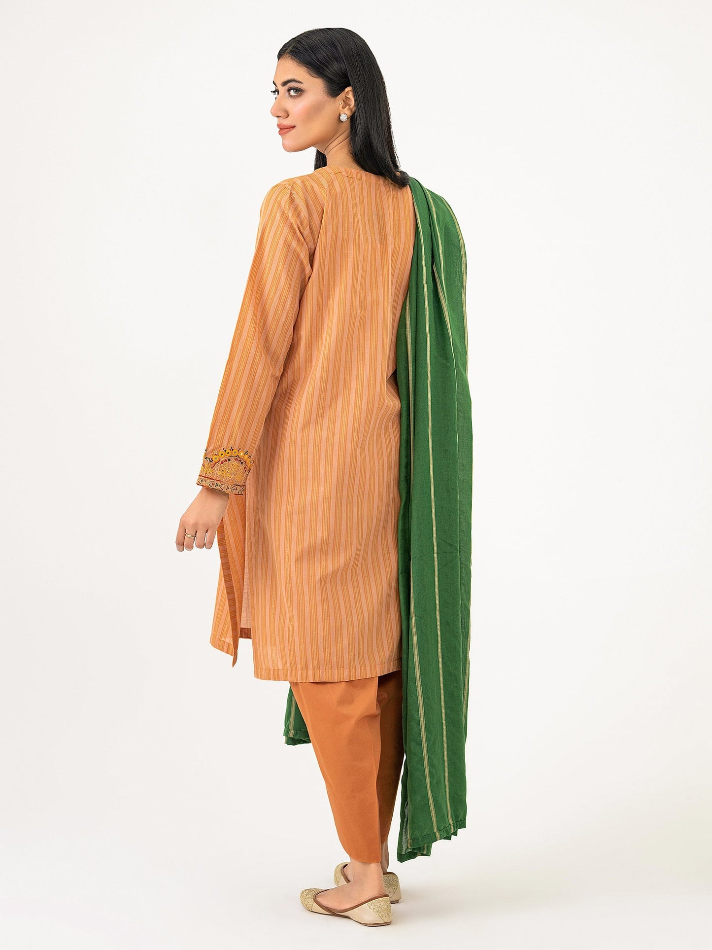 3 Piece Yarn Dyed Suit-Embroidered (Pret)