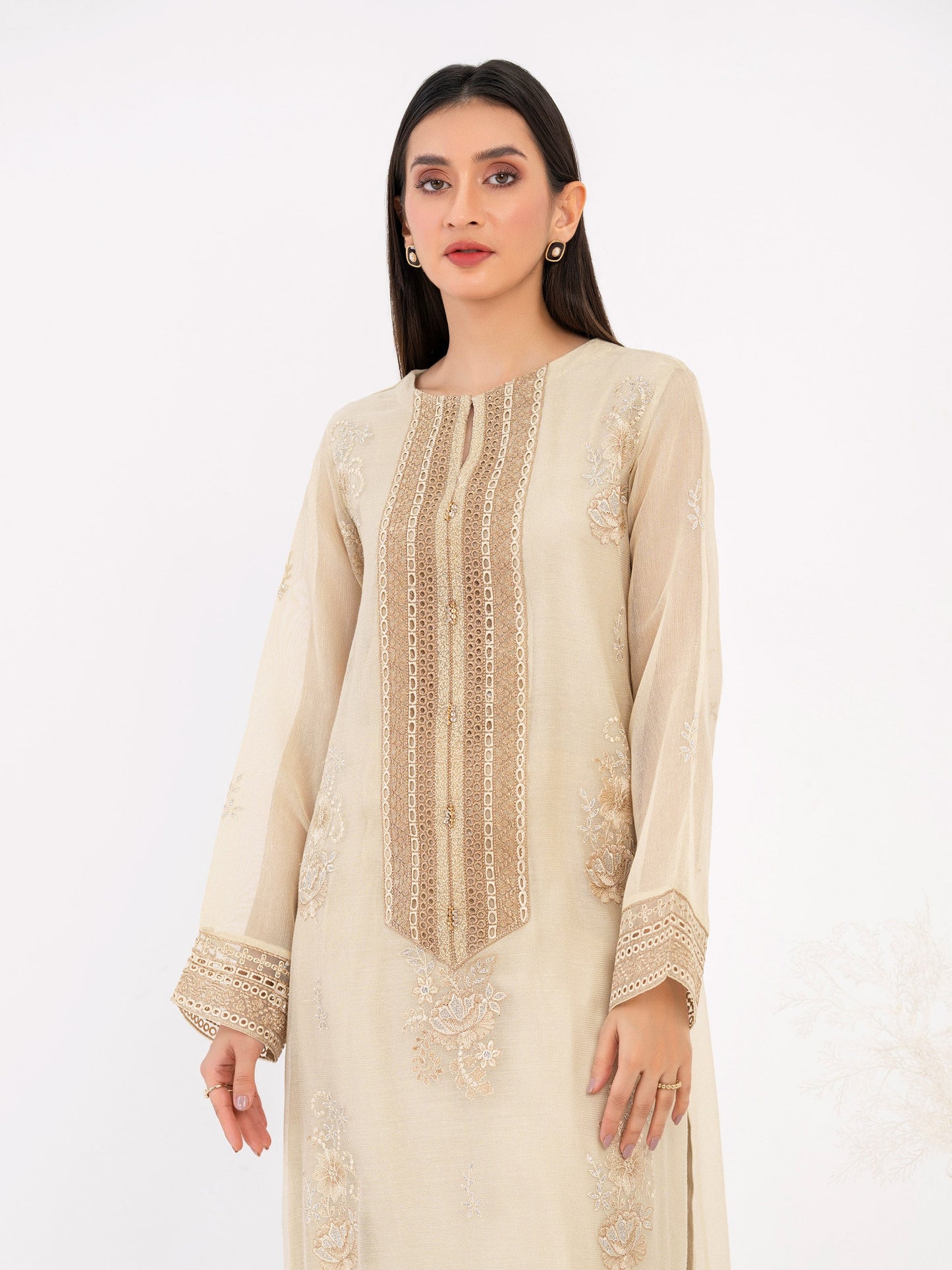 2 Piece Cotton Net Suit-Embroidered (Pret)