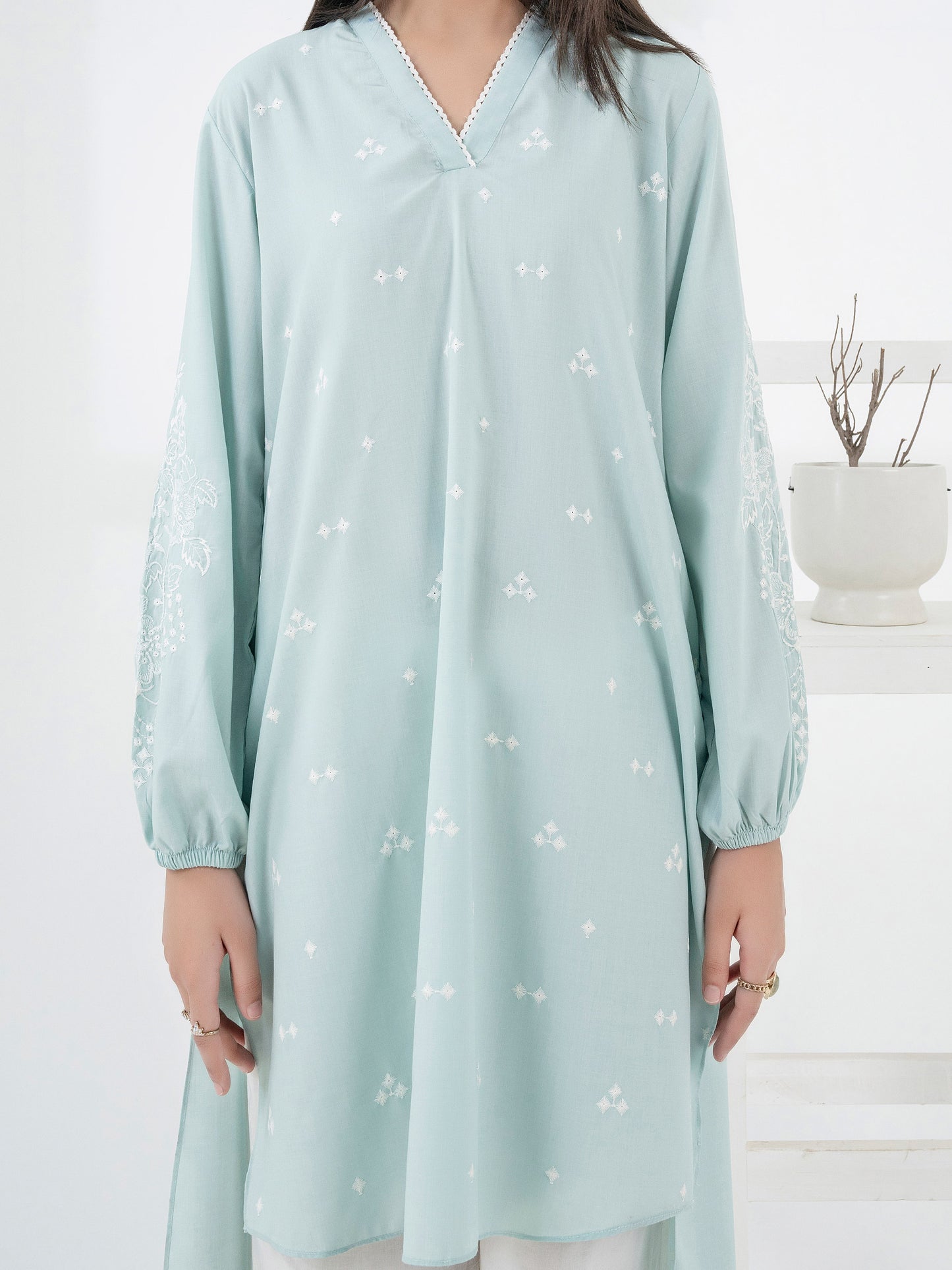 Viscose Shirt-Embroidered (Pret)