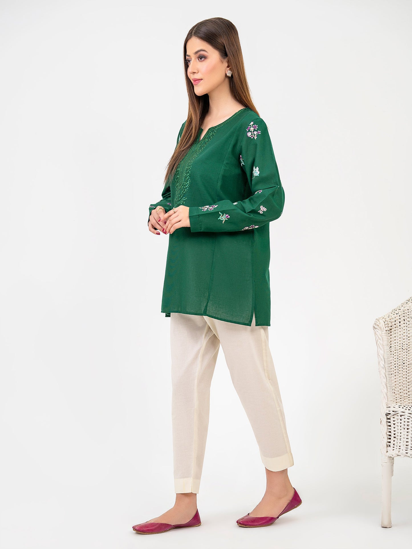 Khaddar Kurti-Embroidered(Pret)