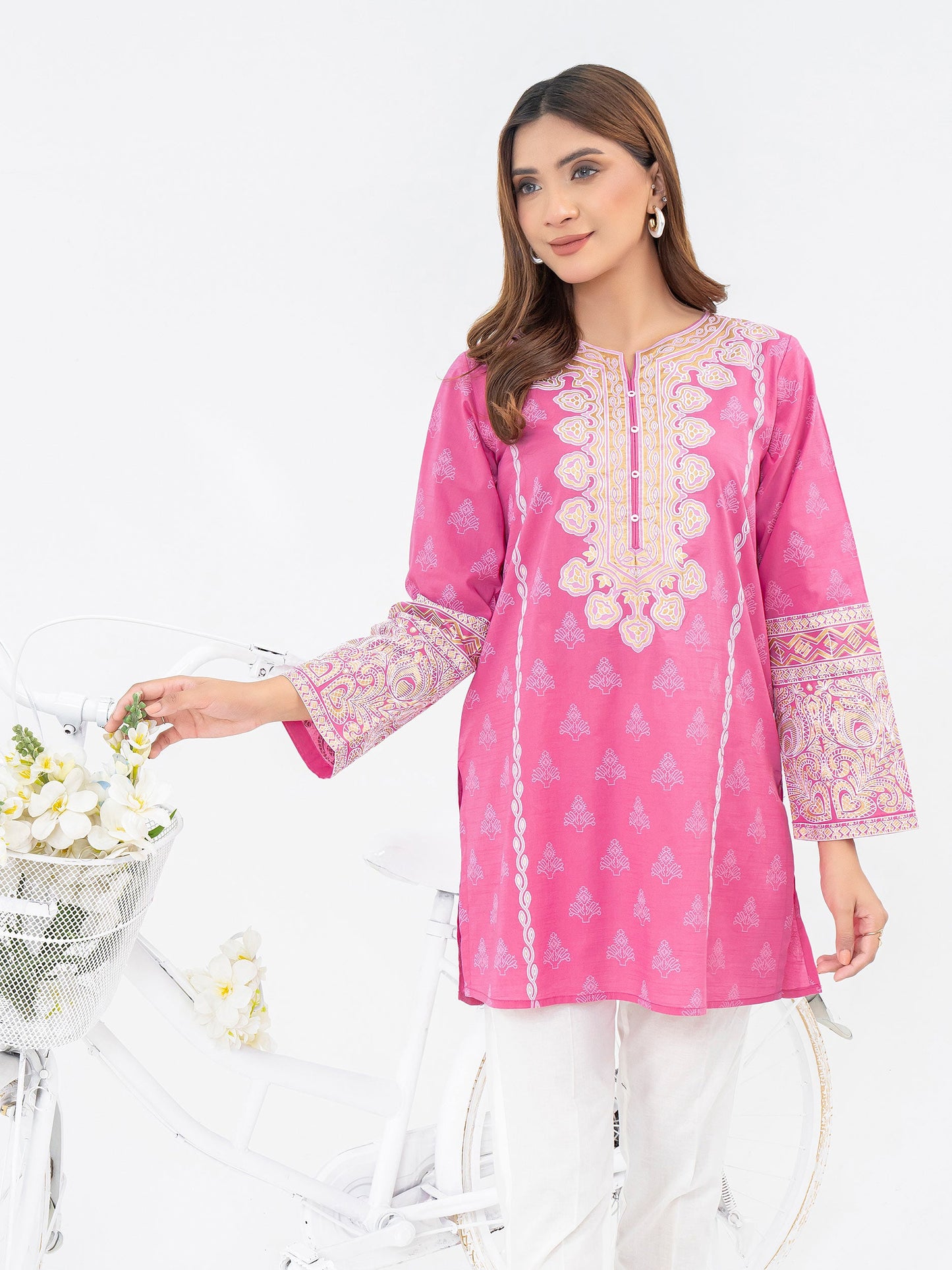 Lawn Kurti-Emboss Print (Pret)