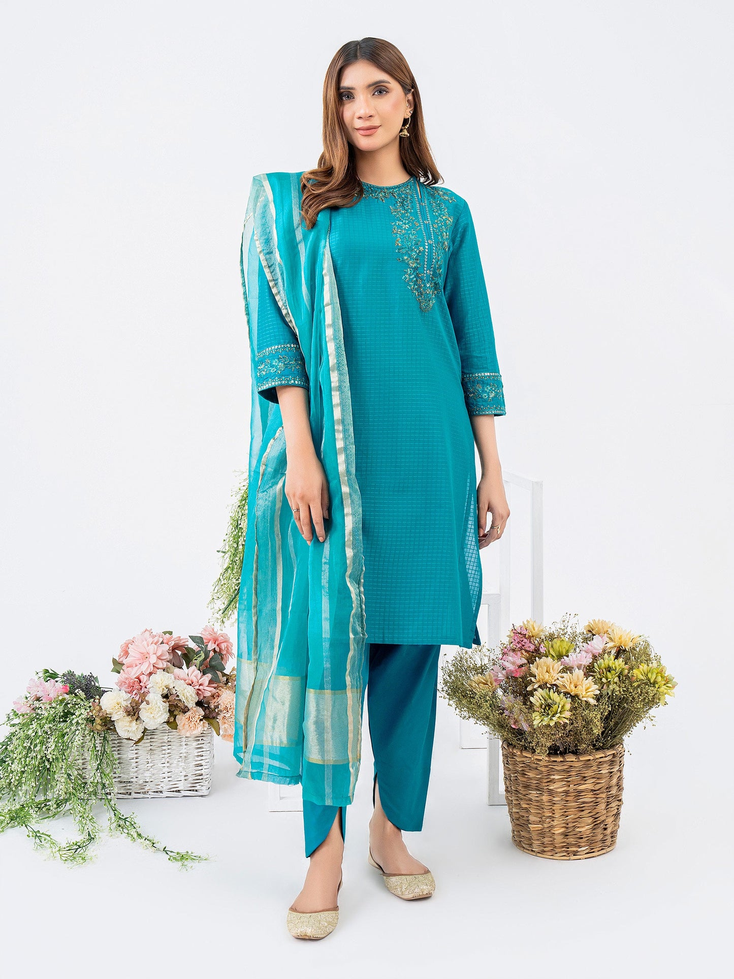 3 Piece Lawn Suit-Embroidered (Pret)