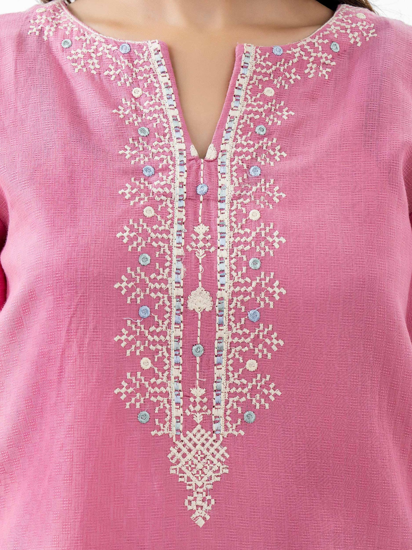 Jacquard Kurti-Embroidered (Pret)