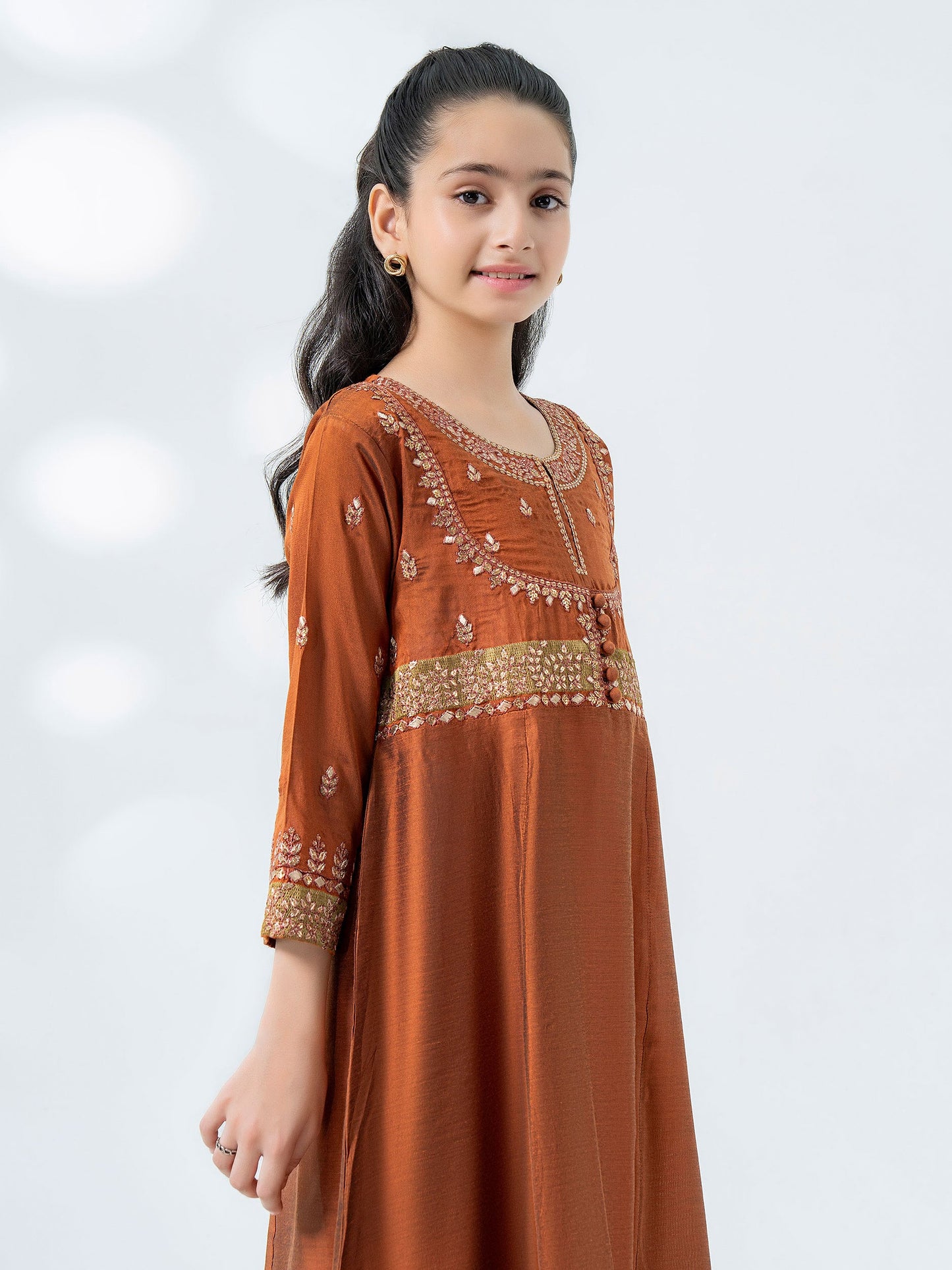 2 Piece Raw Silk Suit-Embroidered