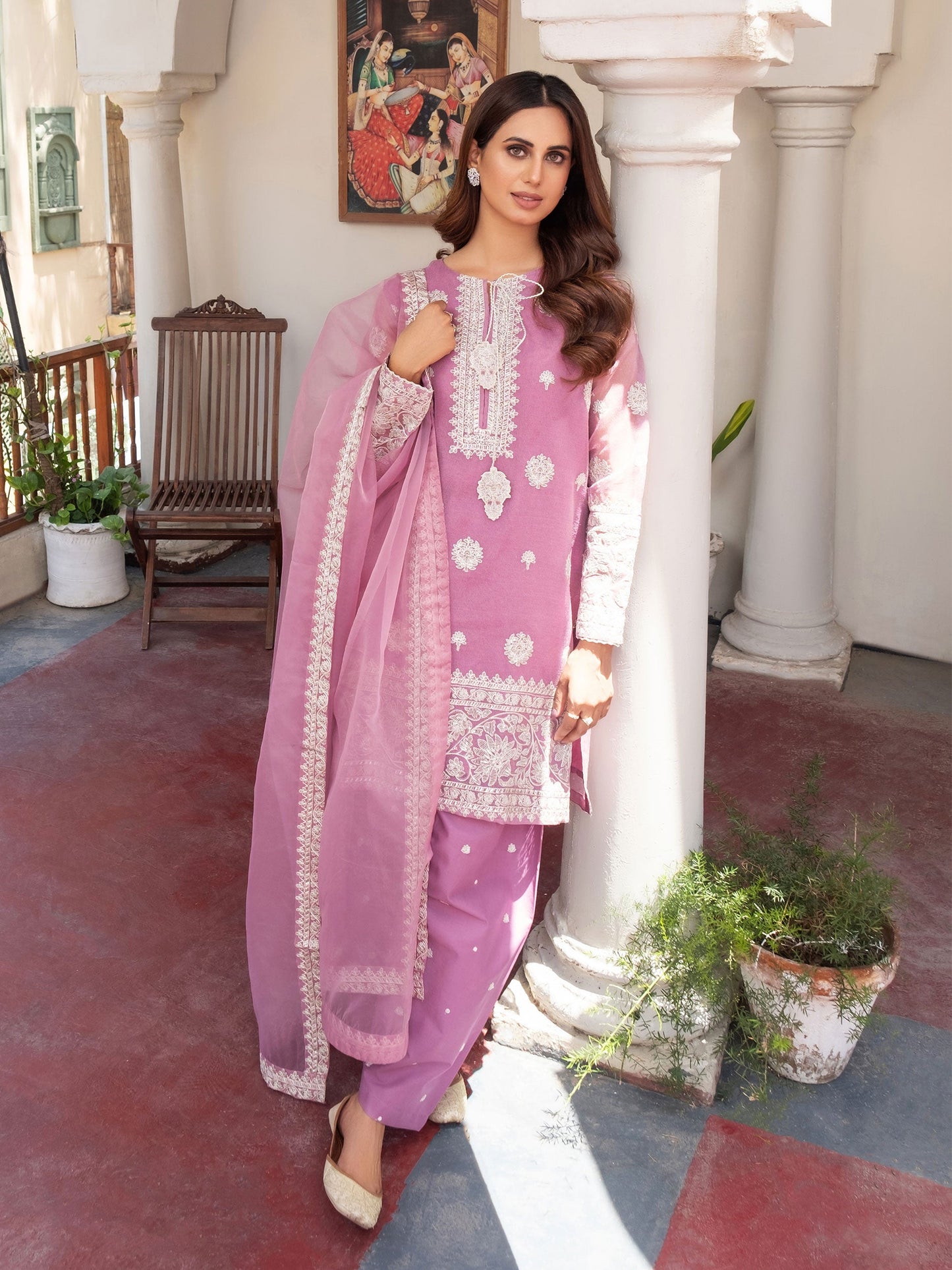 3 Piece Net Suit-Embroidered (Pret)