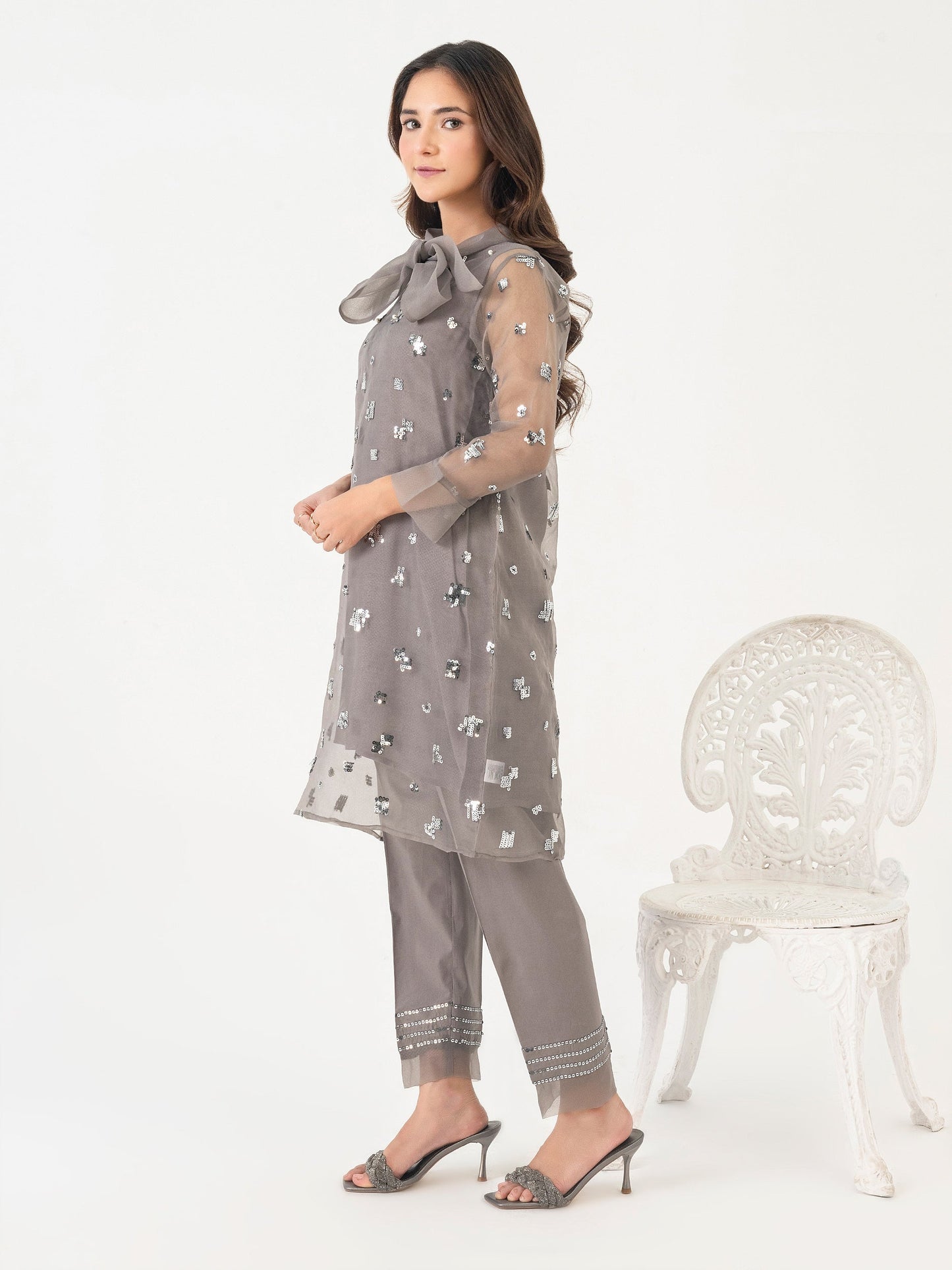 2 Piece Organza Suit-Embroidered (Pret)