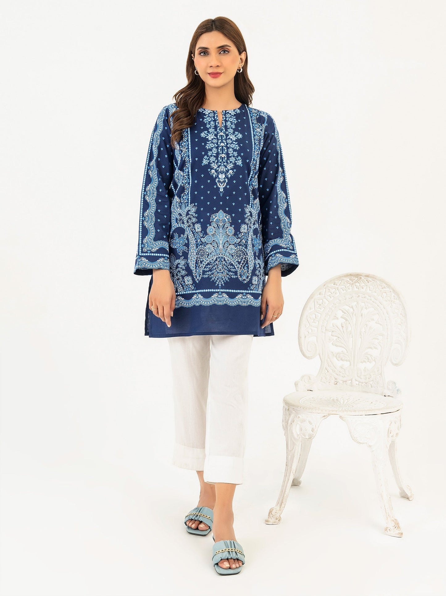 Cambric Kurti-Paste Print (Pret)