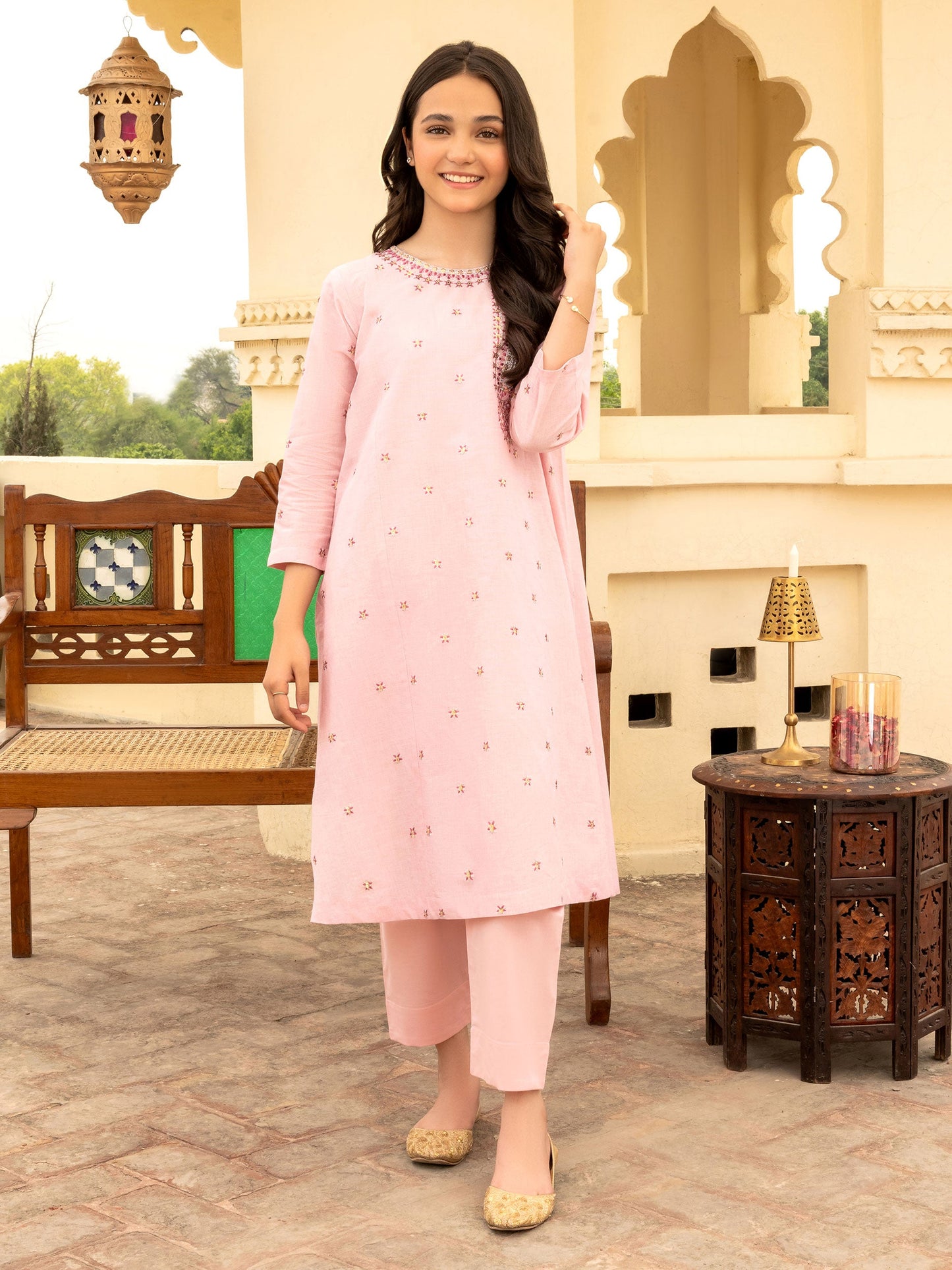 2 Piece Yarn Dyed Suit-Embroidered