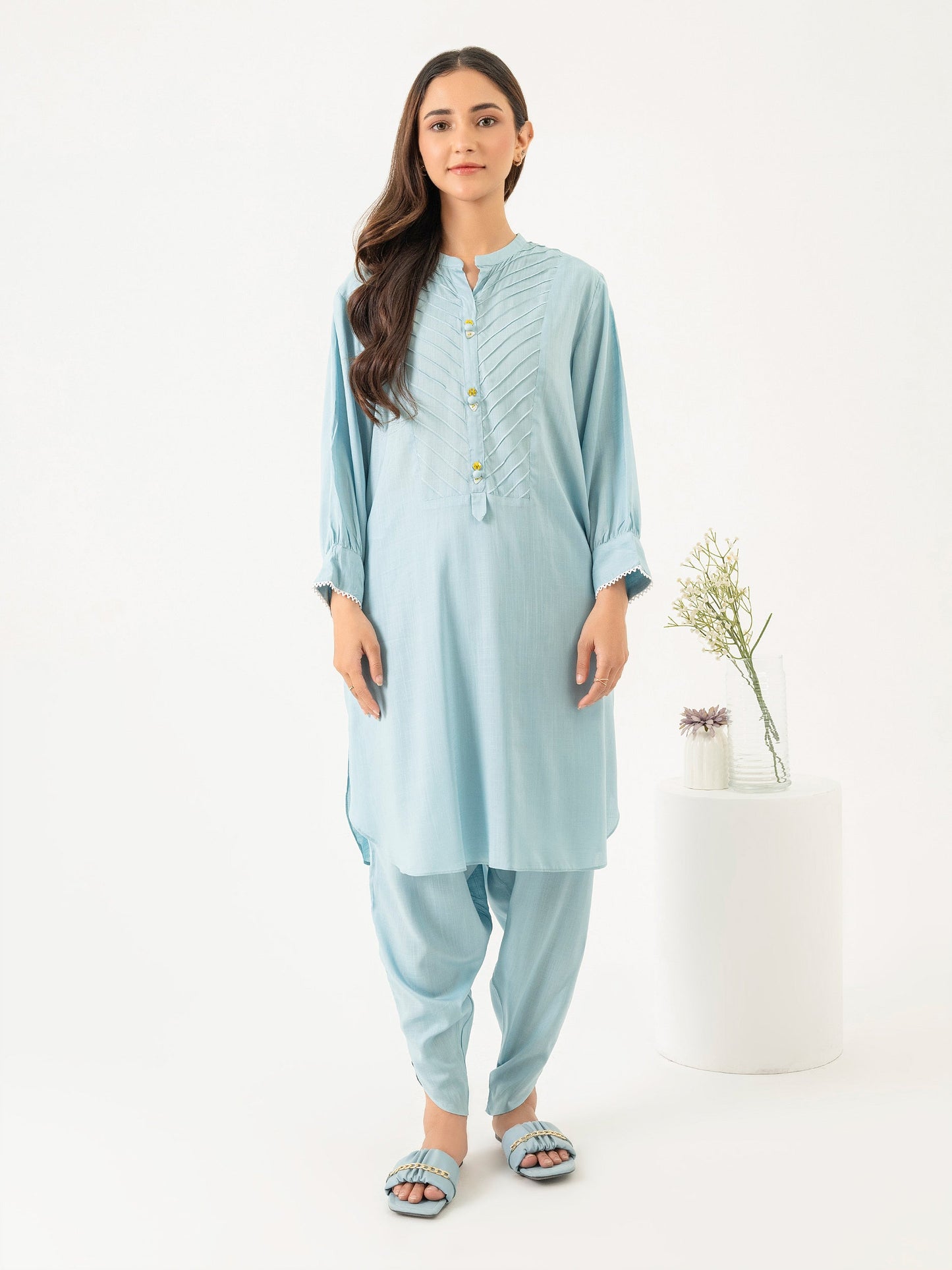 2 Piece Viscose Suit-Dyed(Pret)