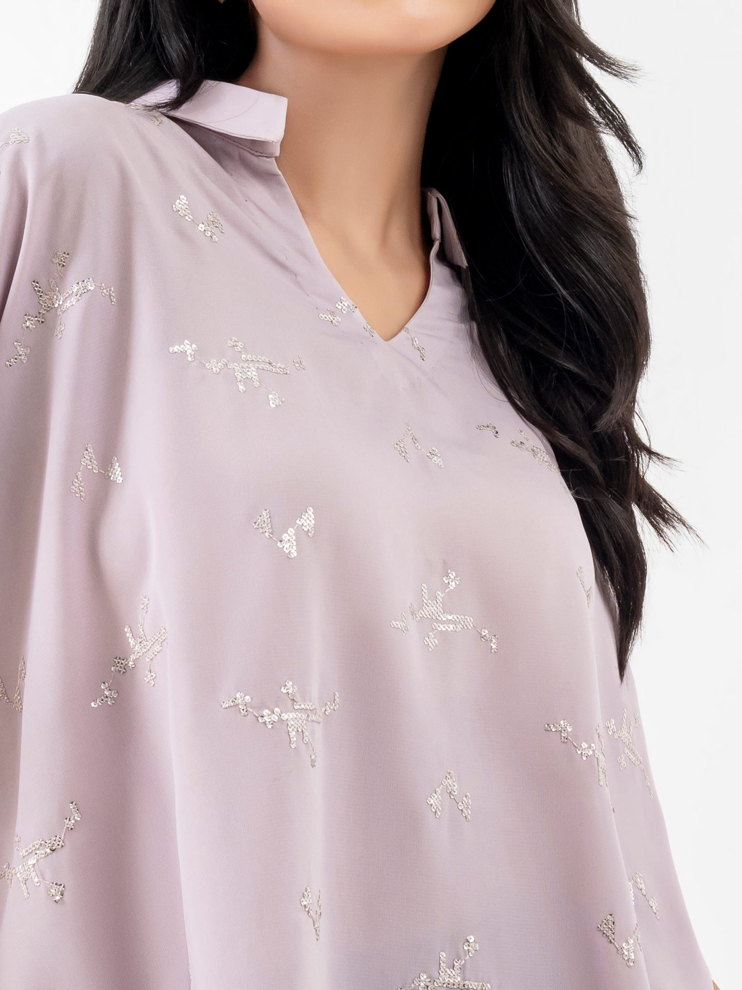 Embroidered Silk Top