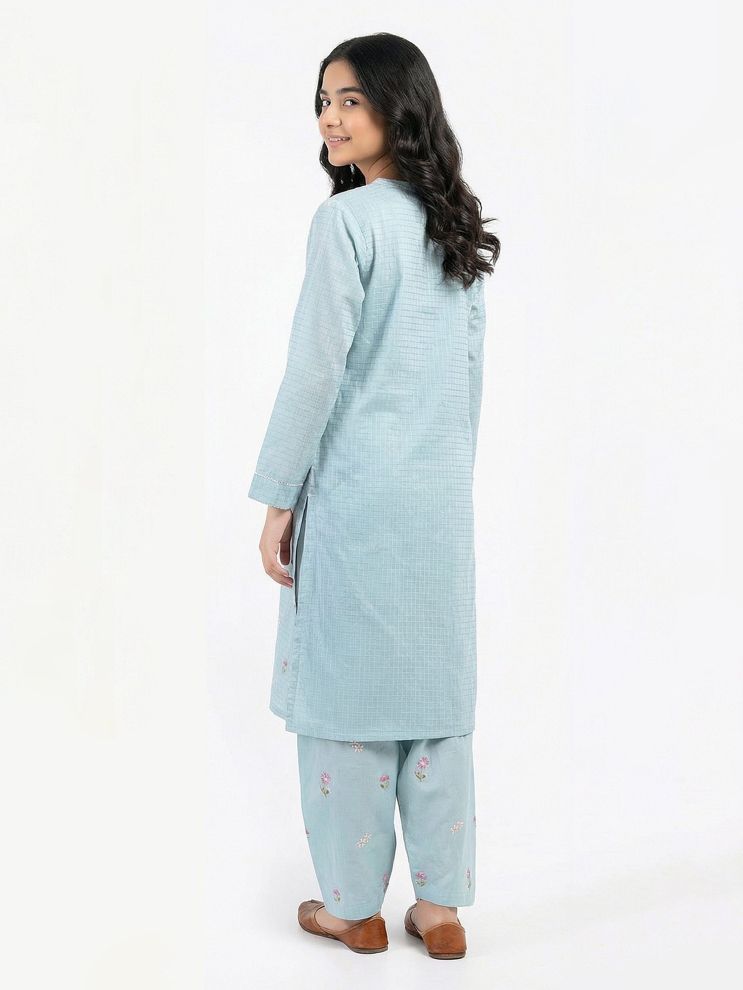 2 Piece Lawn Texture Suit- Embroidered (Pret)