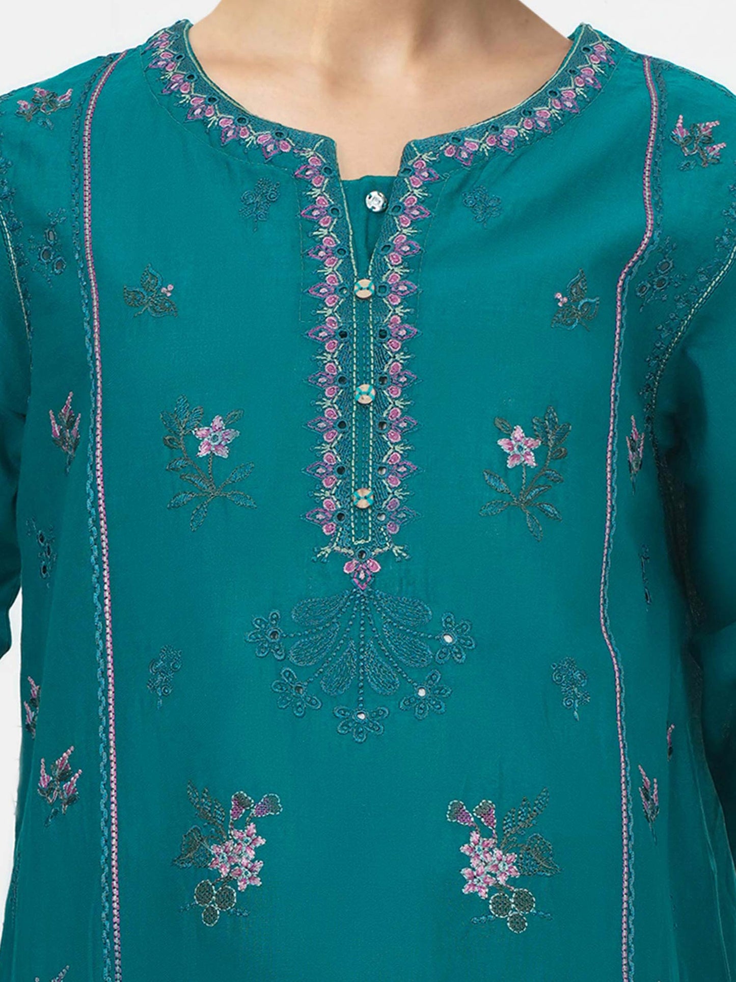 2 Piece Cambric Suit- Embroidered (Pret)