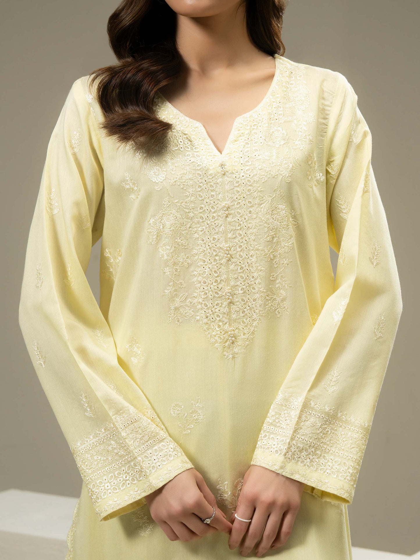 3 Piece Cotton Suit-Embroidered (Pret)