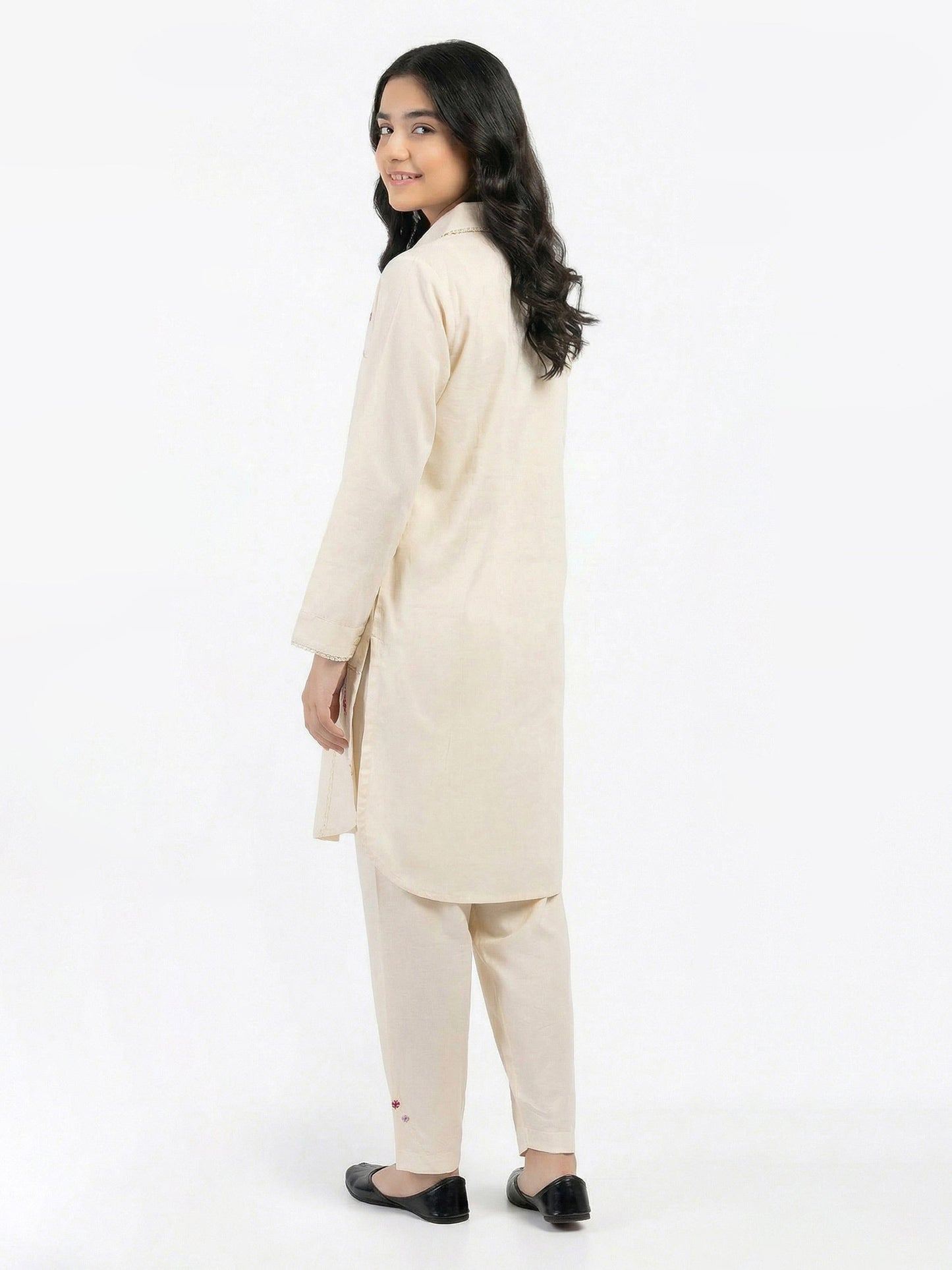 2 Piece Viscose Cotton Suit- Embroidered (Pret)