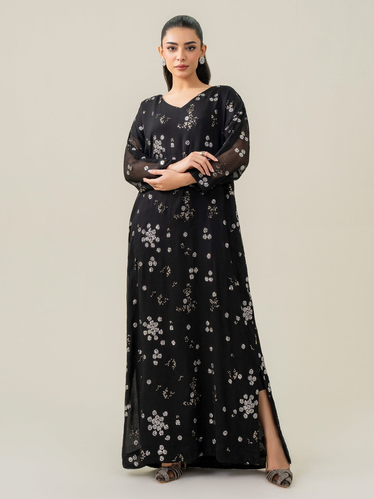 Chiffon Kaftan-Embroidered (Pret)