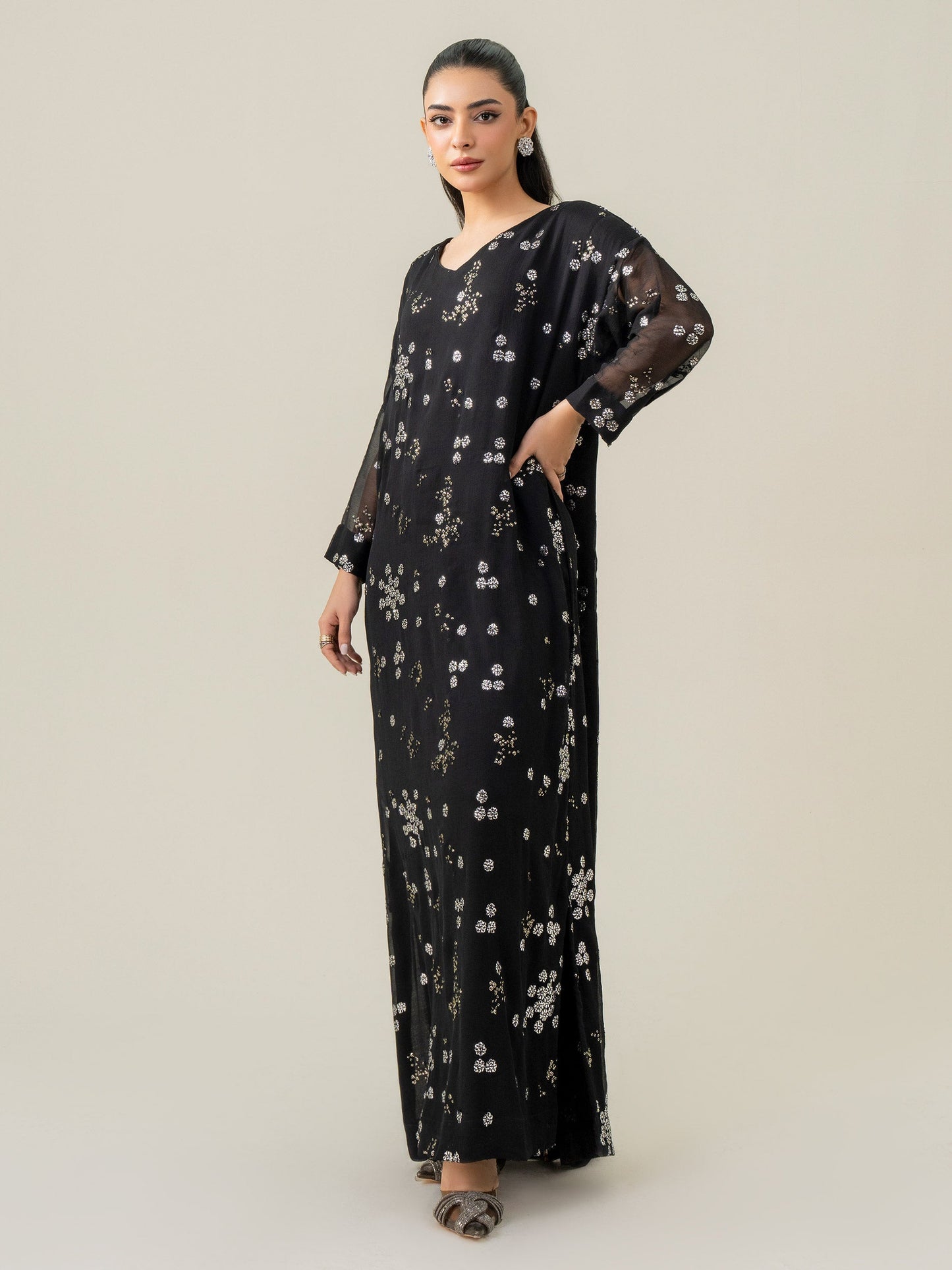 Chiffon Kaftan-Embroidered (Pret)