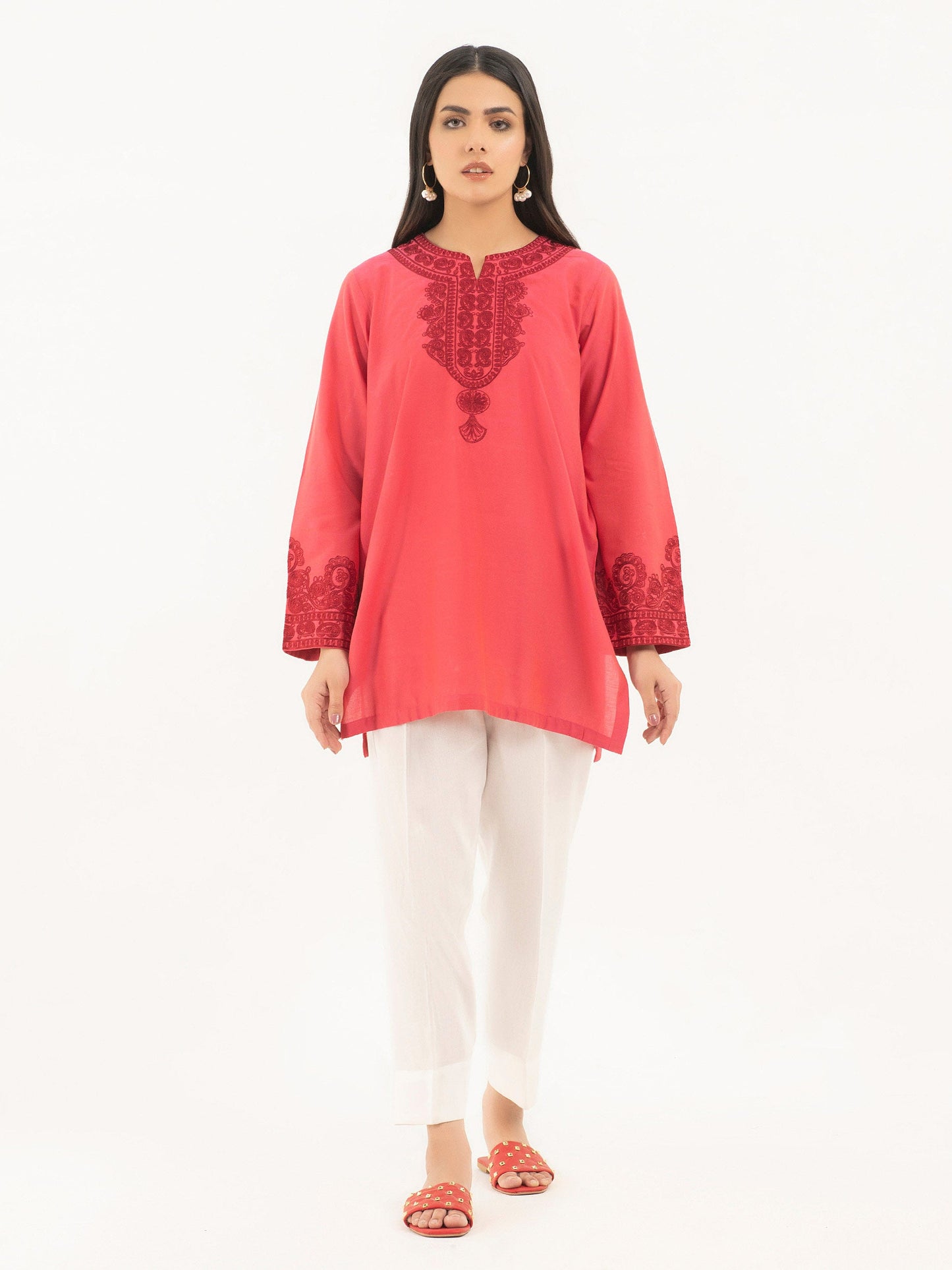 Yarn Dyed Kurti-Embroidered (Pret)