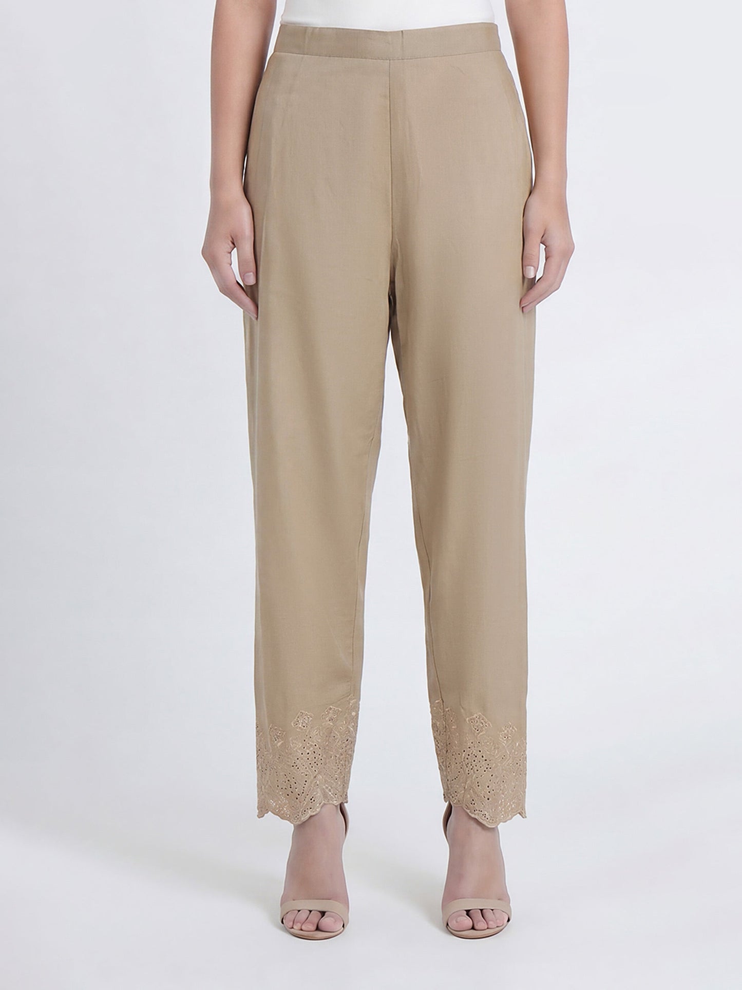 Cambric Trousers- Embroidered (Pret)