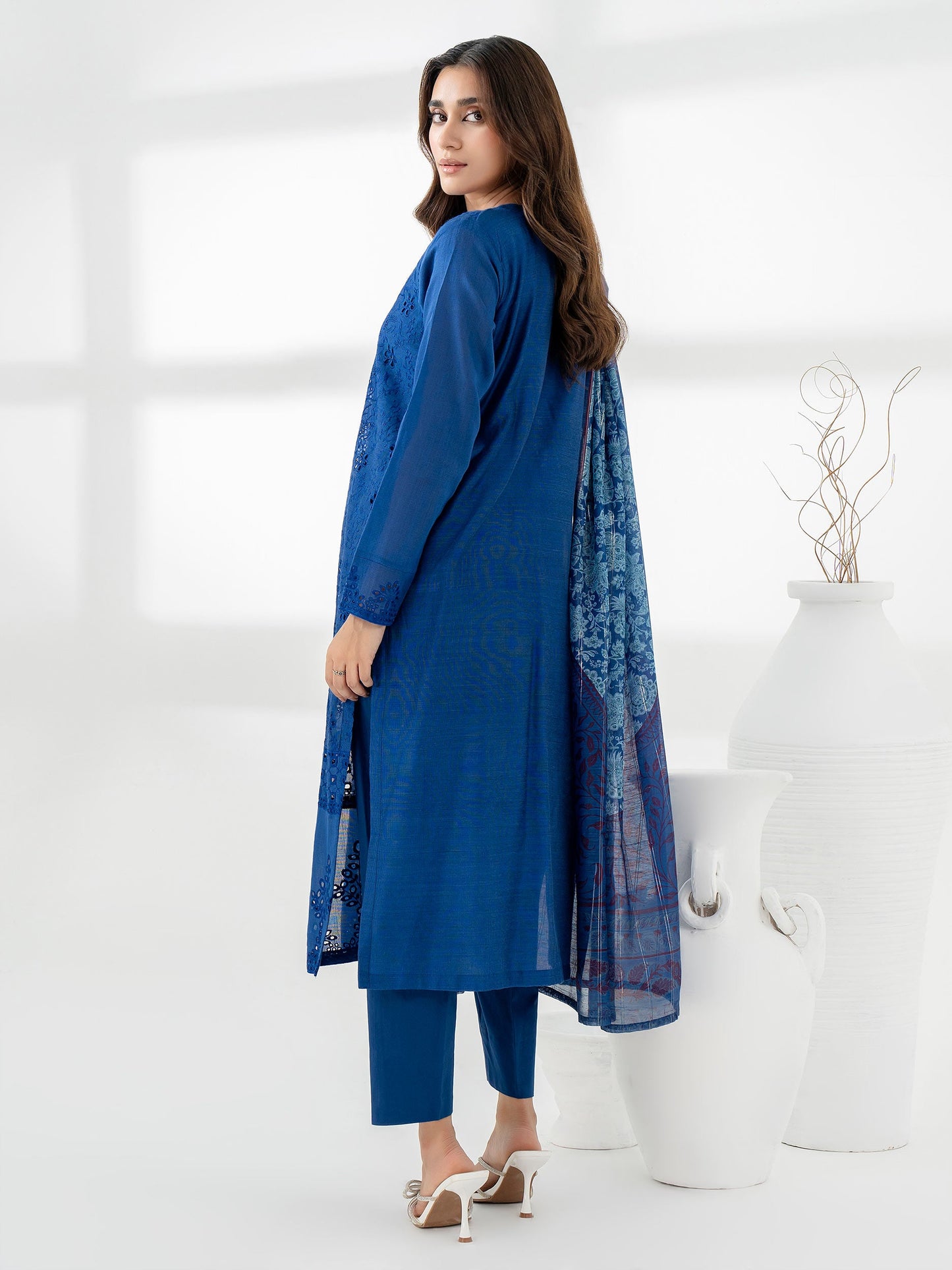 3 Piece Cotton Net Suit-Embroidered (Pret)