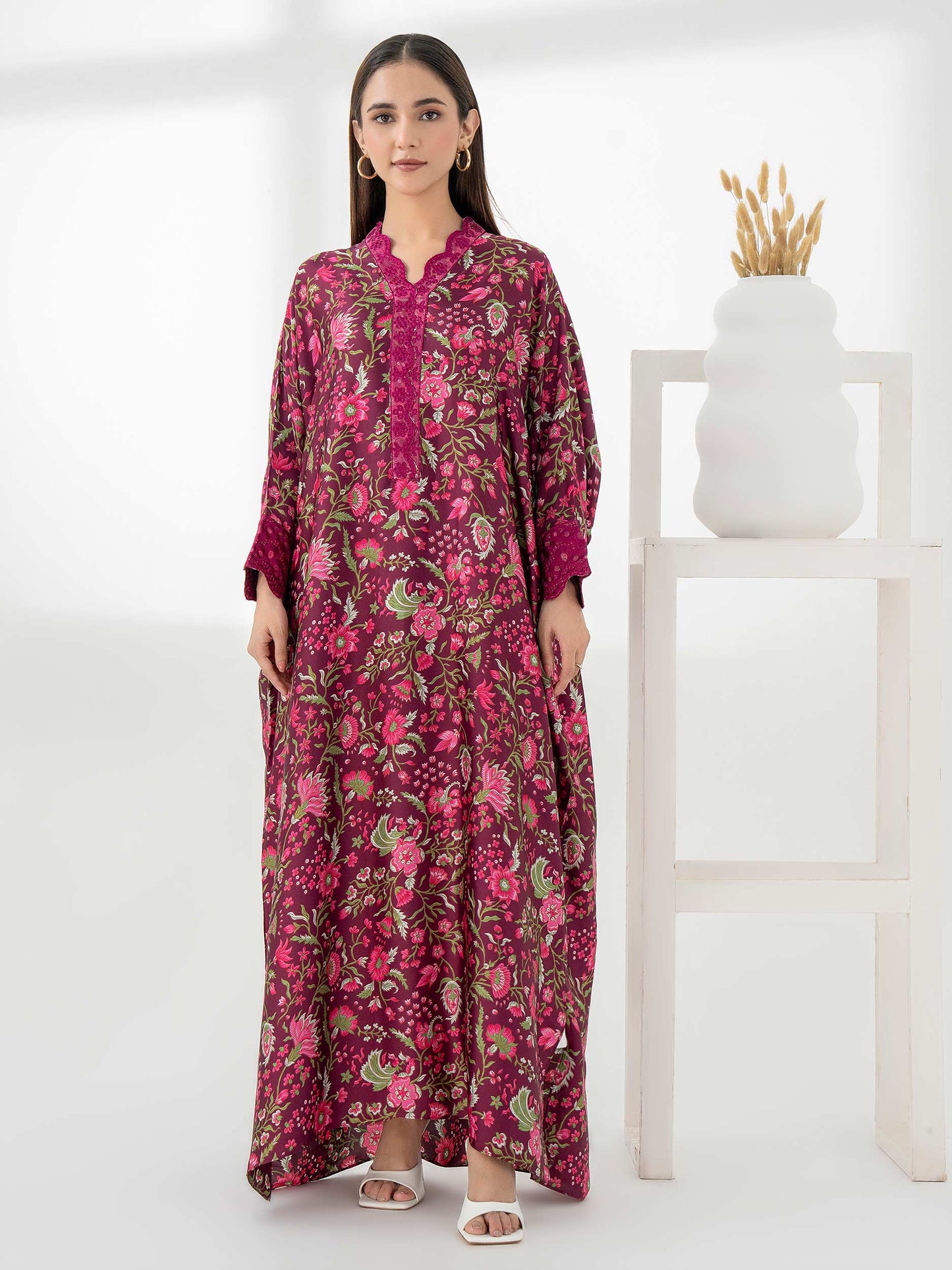 Silk Kaftan-Embroidered (Pret)