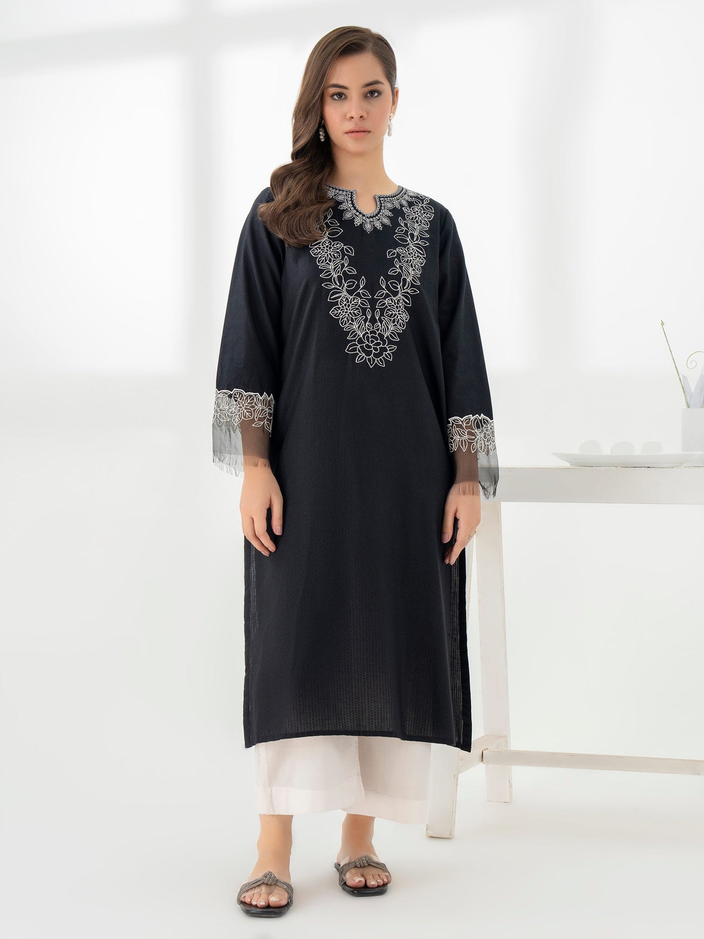 Jacquard Shirt-Embroidered (Pret)