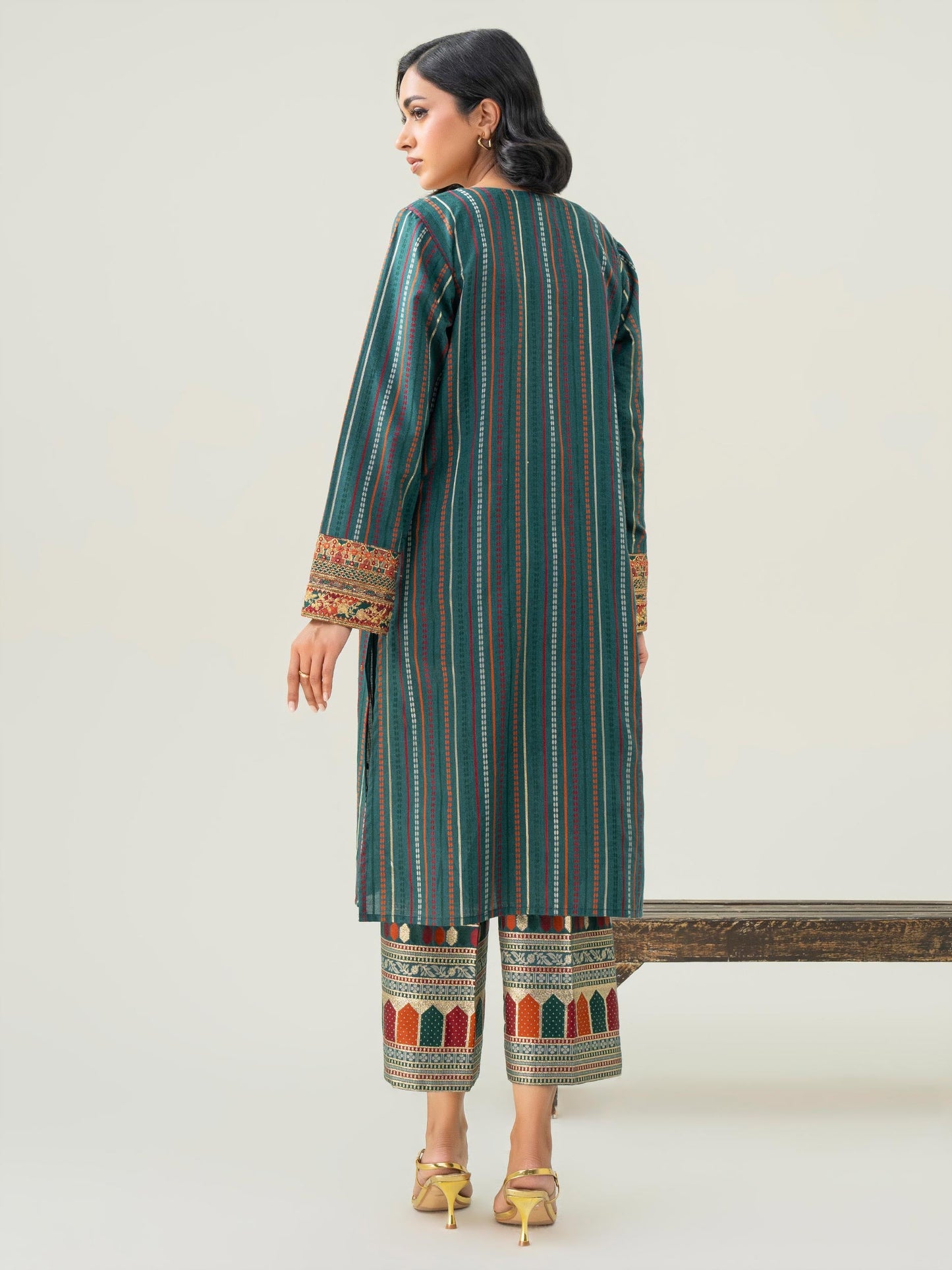 2 Piece Jacquard Suit-Embroidered (Pret)