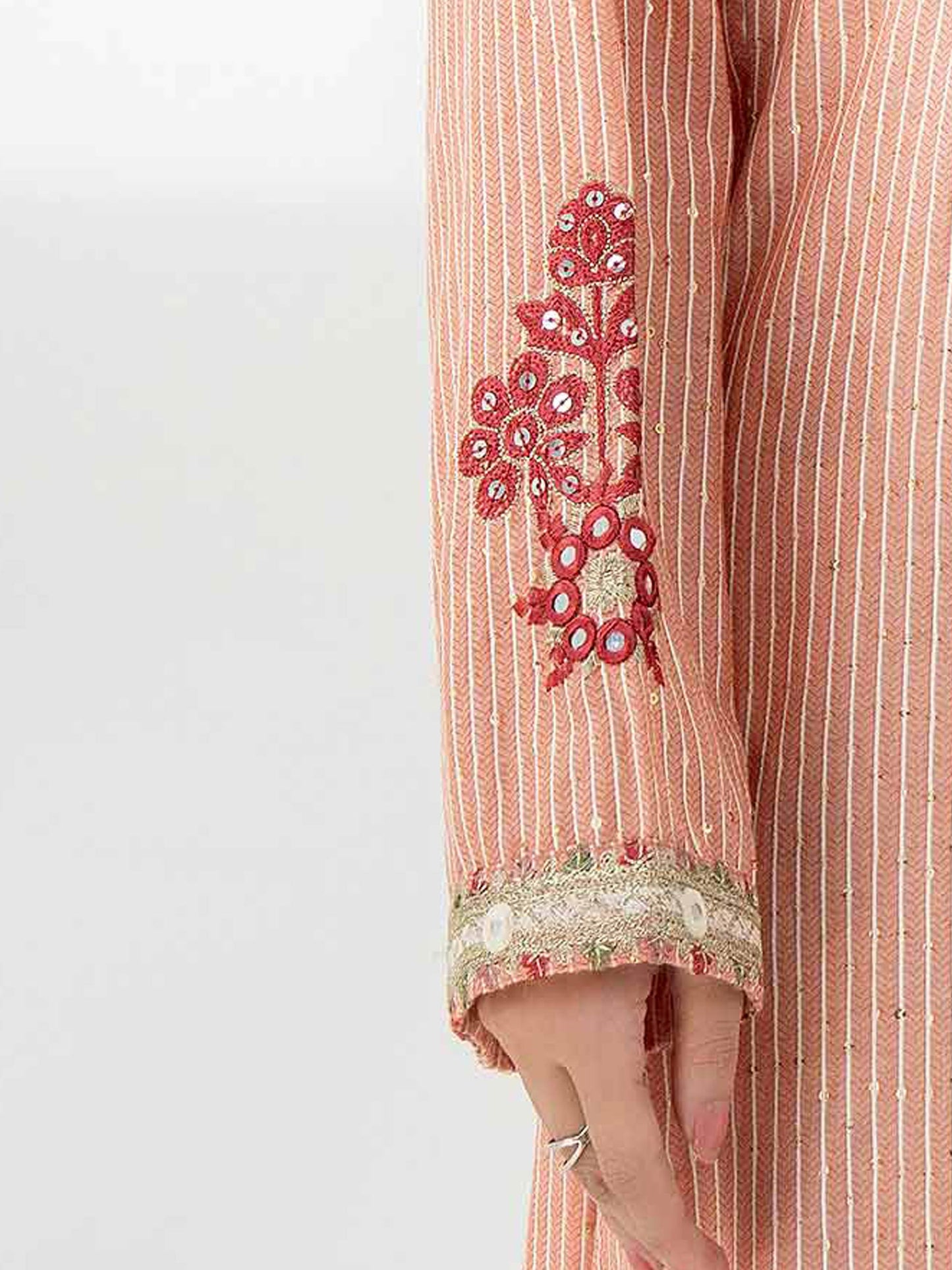 2 Piece Yarn Dyed Suit-Embroidered (Pret)