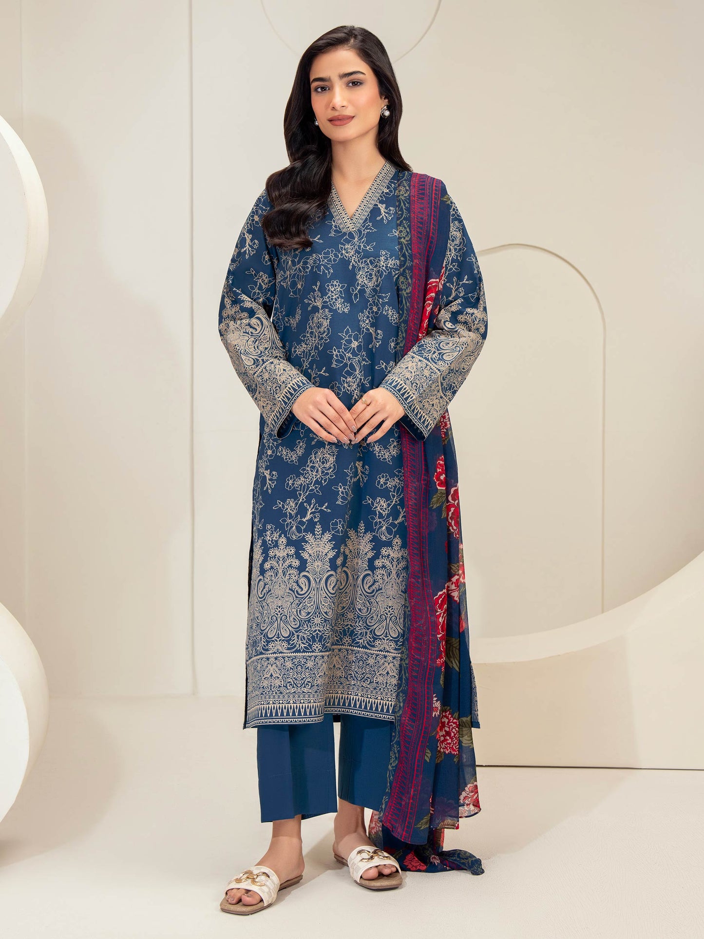 3 Piece Lawn Suit-Paste Print (Unstitched)