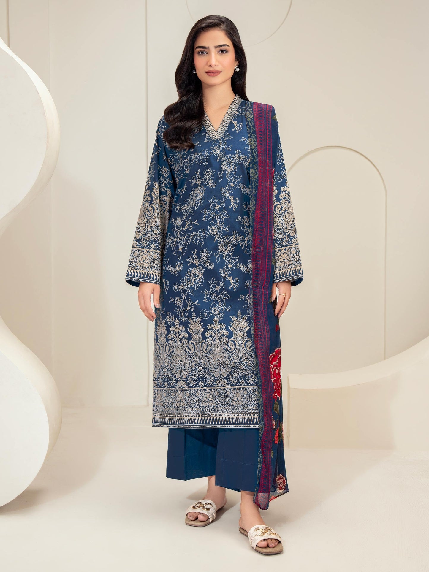 3 Piece Lawn Suit-Paste Print (Unstitched)