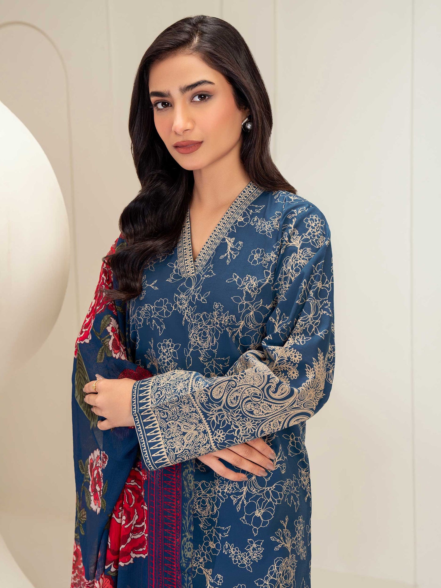 3 Piece Lawn Suit-Paste Print (Unstitched)