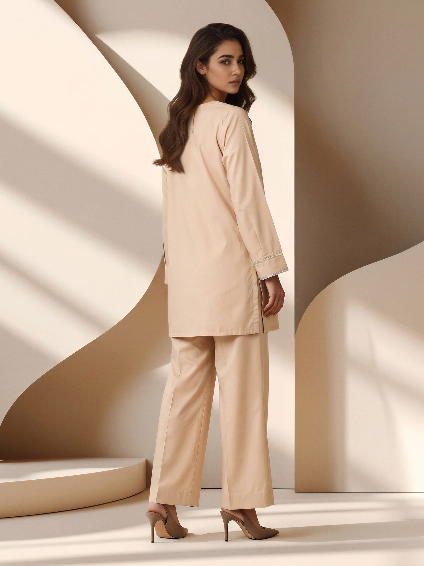 Raw-Silk Co-ord Set - Embroidered