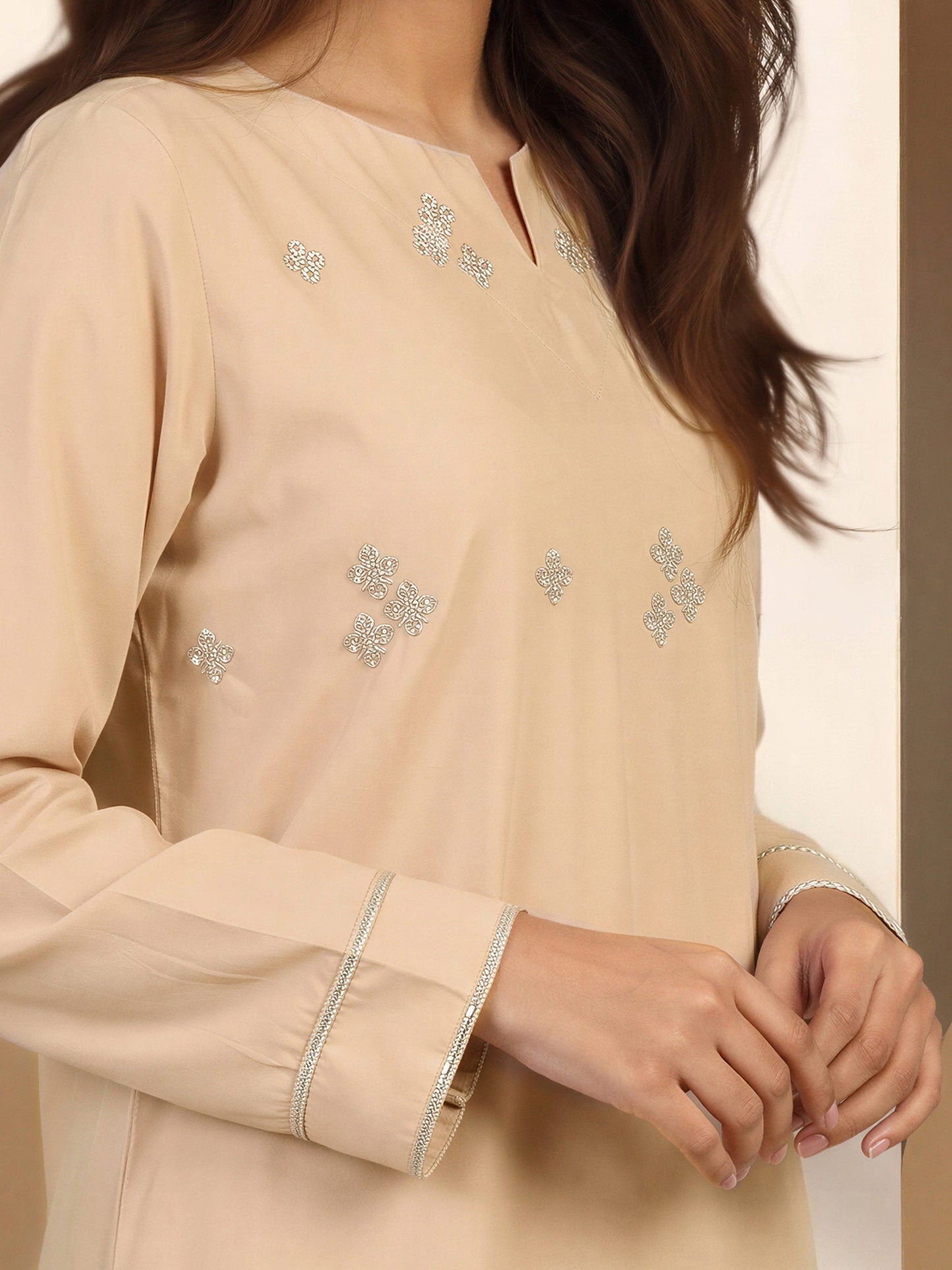 Raw-Silk Co-ord Set - Embroidered