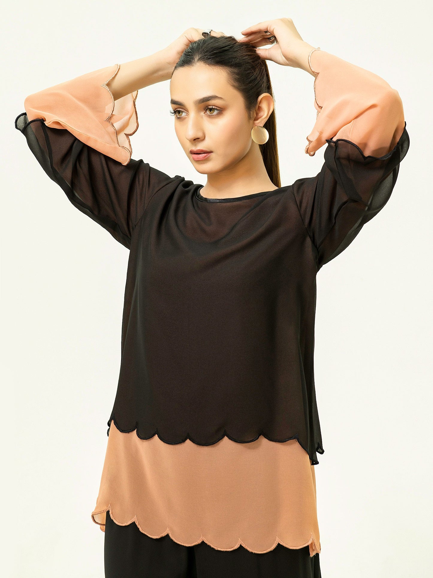 Two Tone Chiffon Top