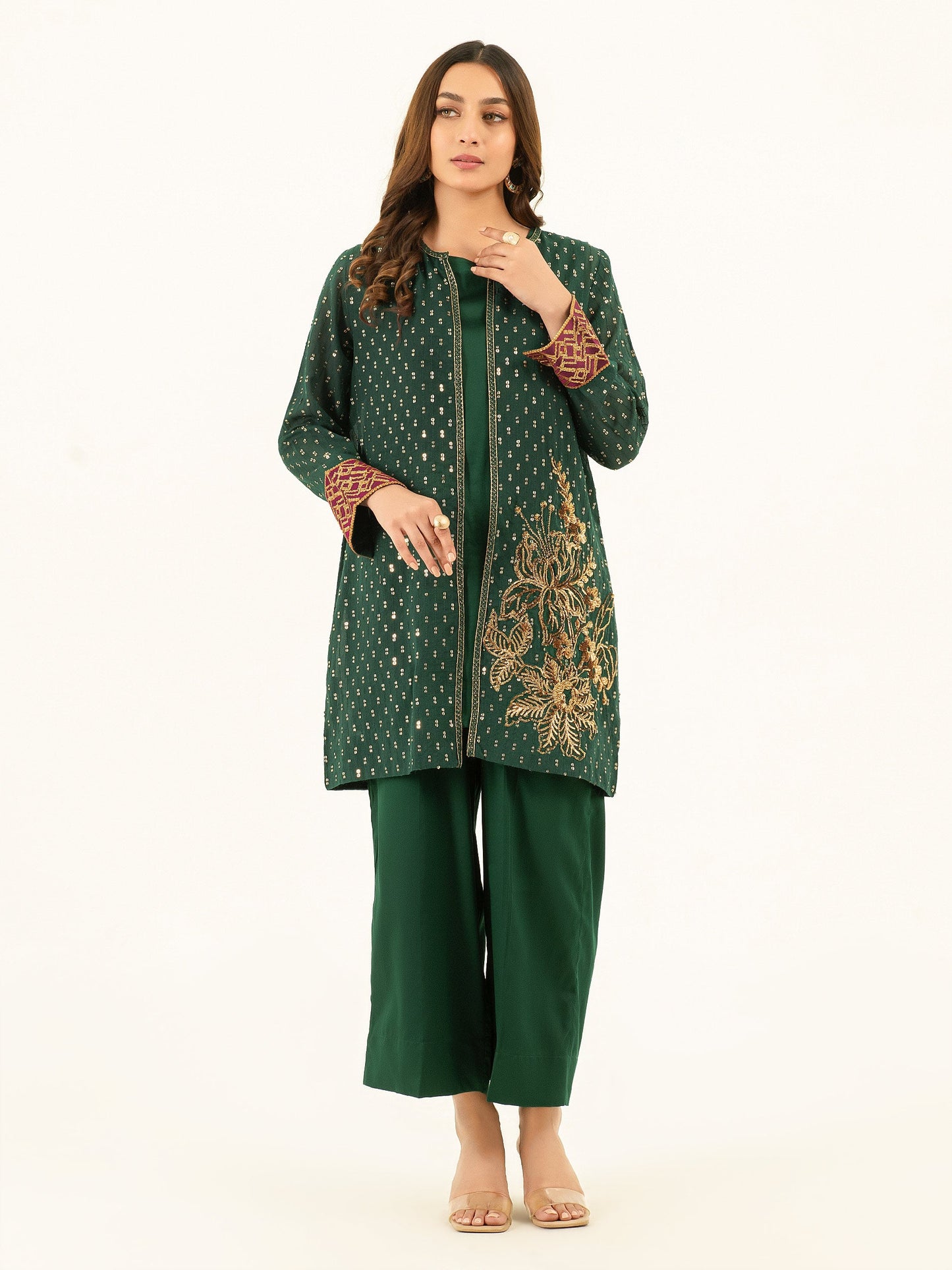 3 Piece Net Suit-Embroidered (Pret)