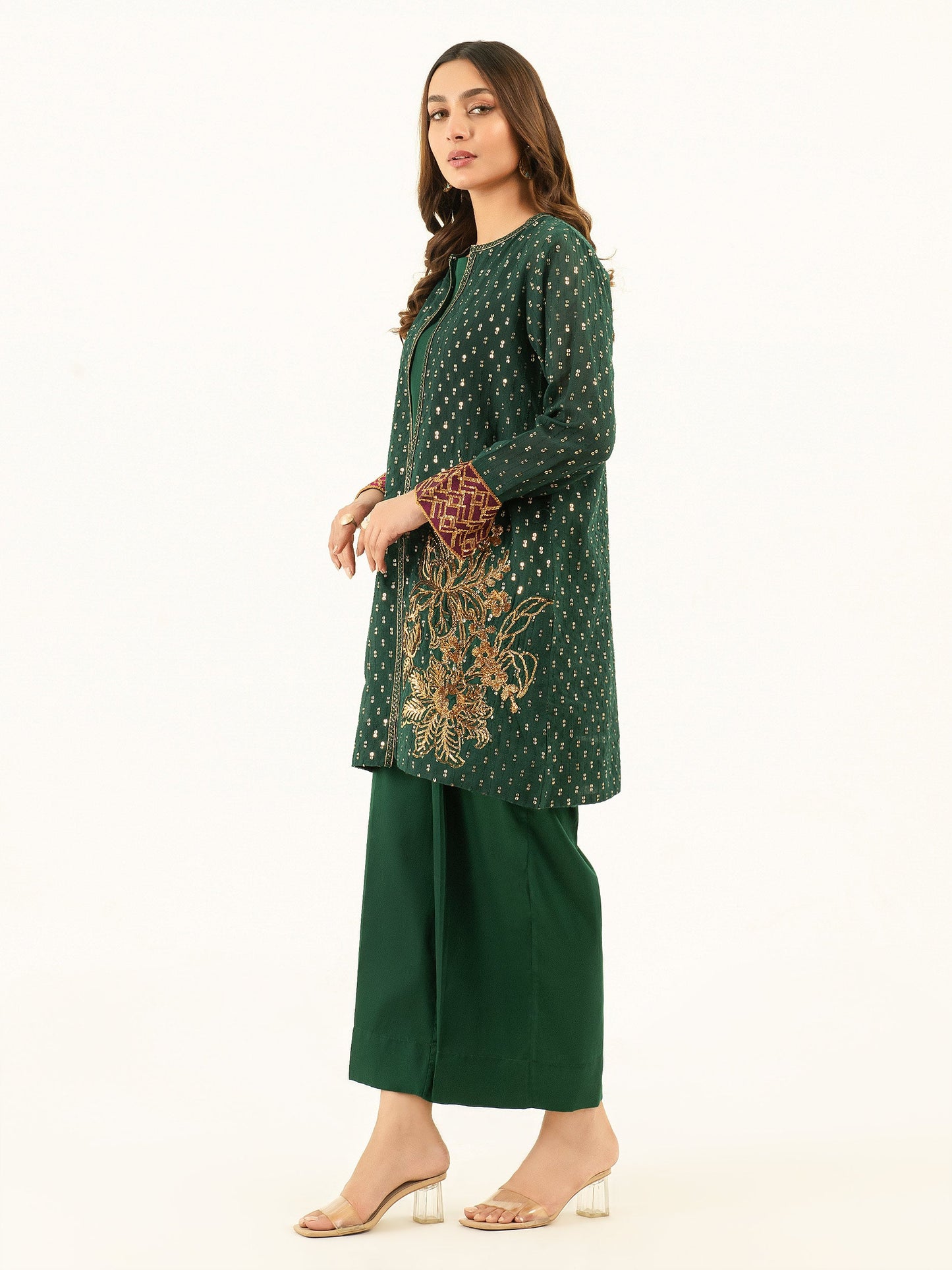 3 Piece Net Suit-Embroidered (Pret)